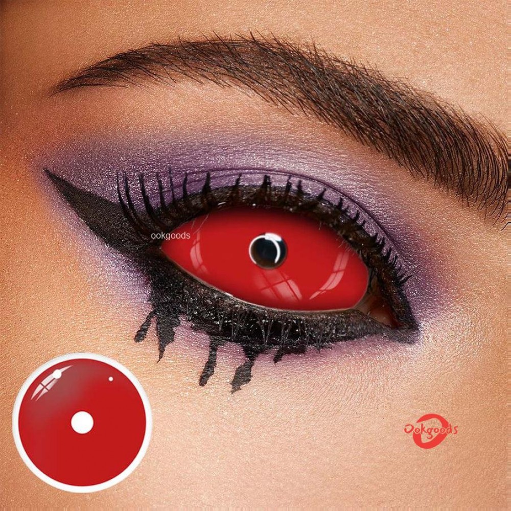 Blind Red Full Sclera Crazy Coloured Contact Lenses Dailies