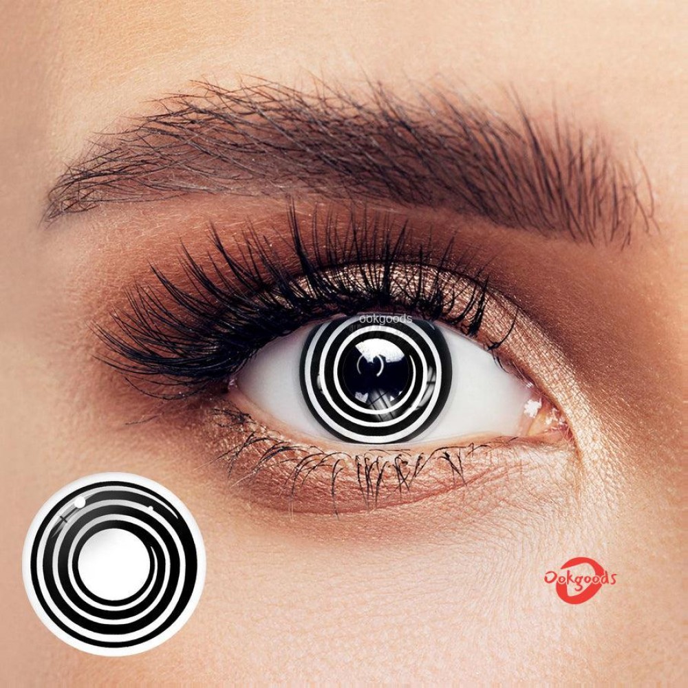 Black White Spiral Coloured Contact Lenses Dailies