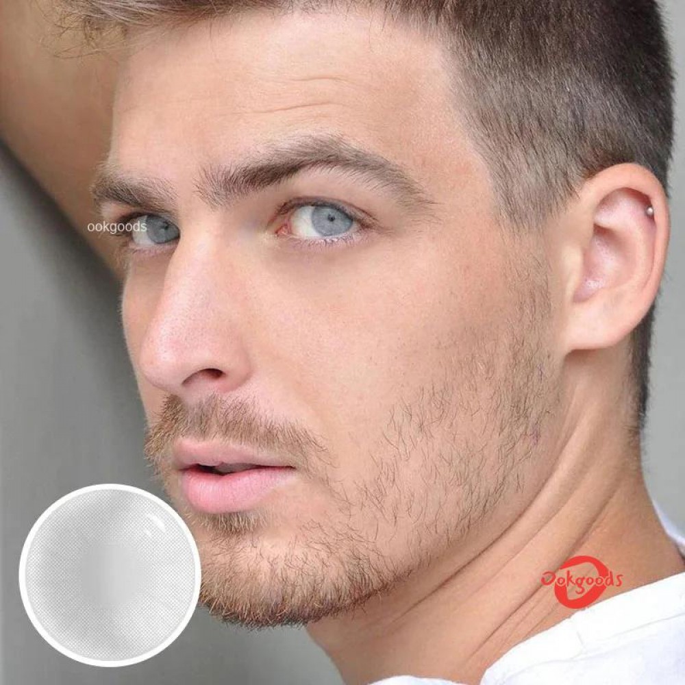 Mens Hidrocor Icy Gray Colored Contacts Biotrue